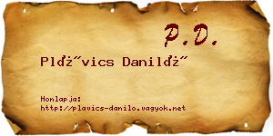 Plávics Daniló névjegykártya